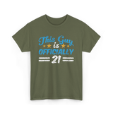 This Guy is Officially 21 Birthday T-Shirt - Military Green