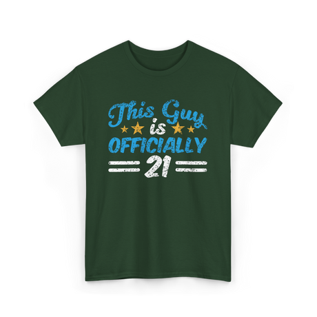 This Guy is Officially 21 Birthday T-Shirt - Forest Green