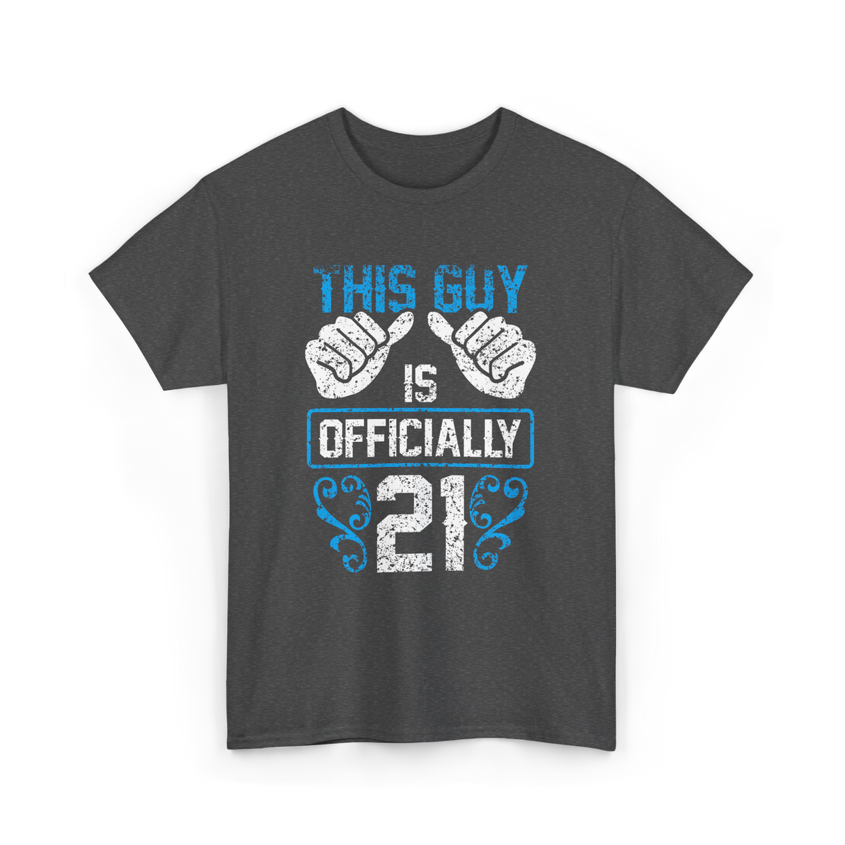 This Guy Is Officially 21 Birthday T-Shirt - Dark Heather