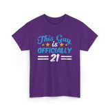 This Guy is Officially 21 Birthday T-Shirt - Purple