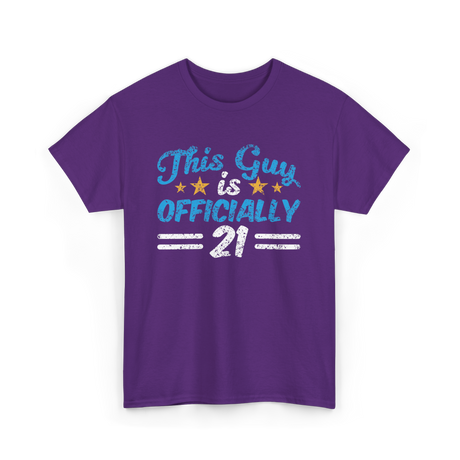 This Guy is Officially 21 Birthday T-Shirt - Purple