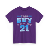 This Guy Is Officially 21 Birthday T-Shirt - Purple