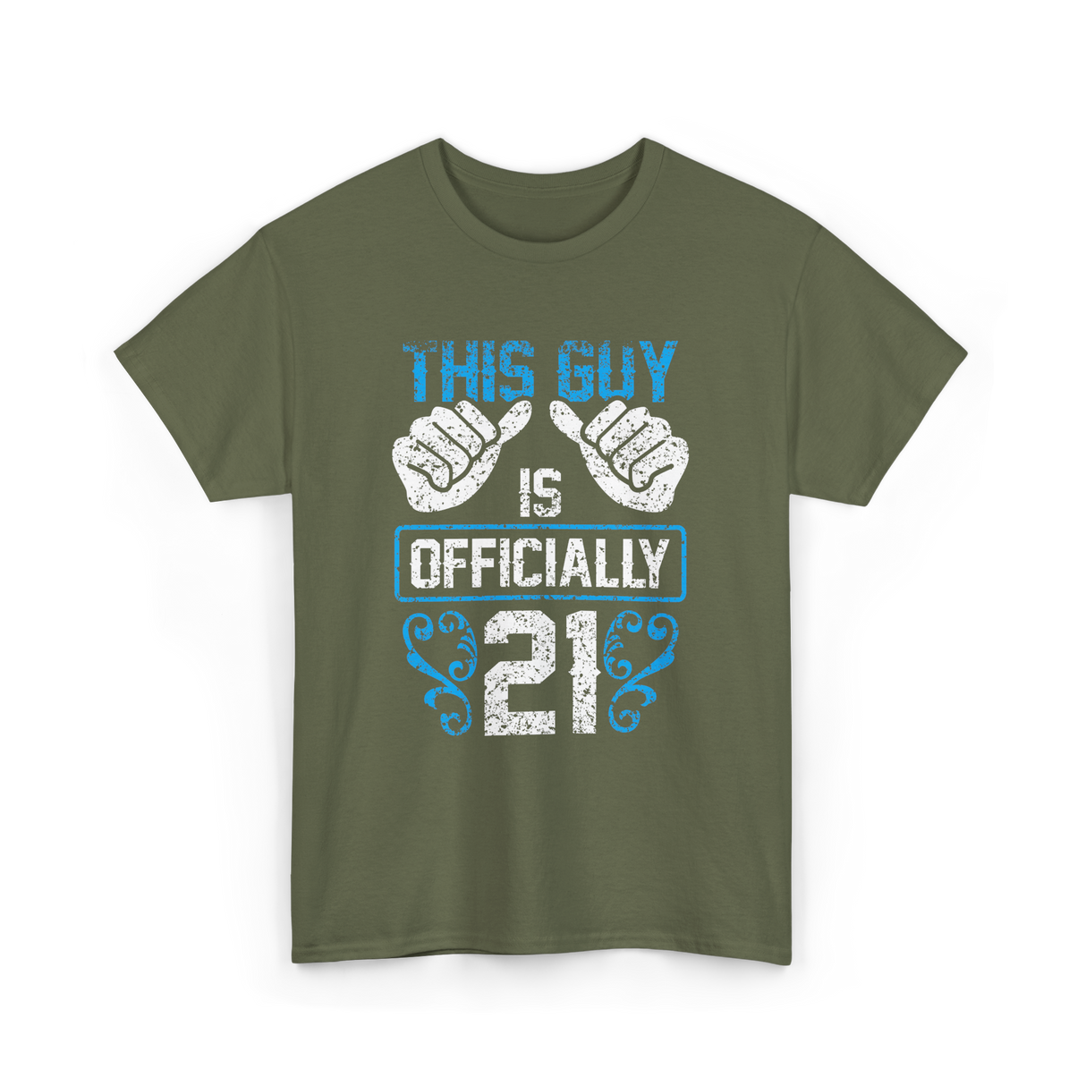 This Guy Is Officially 21 Birthday T-Shirt - Military Green