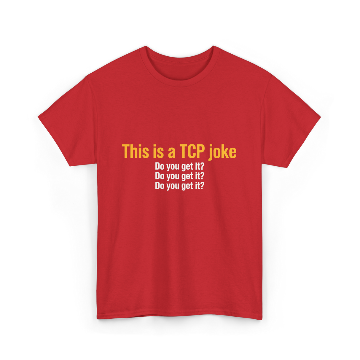 This is a TCP joke TCP network T-Shirt - Red