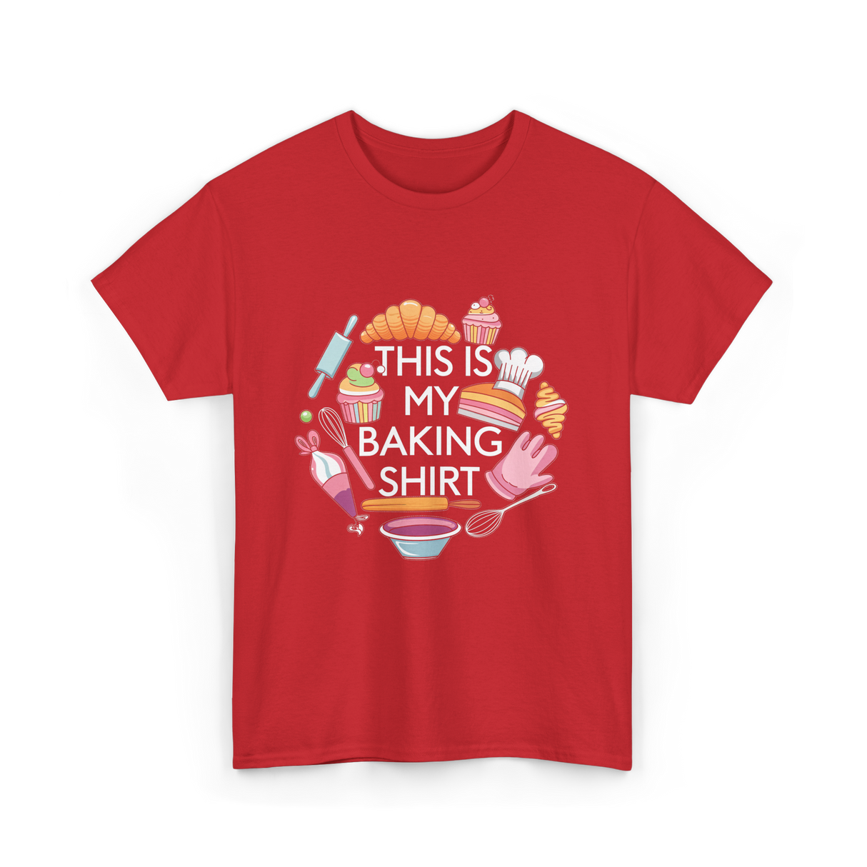 This Is My Baking Baking Chef T-Shirt - Red