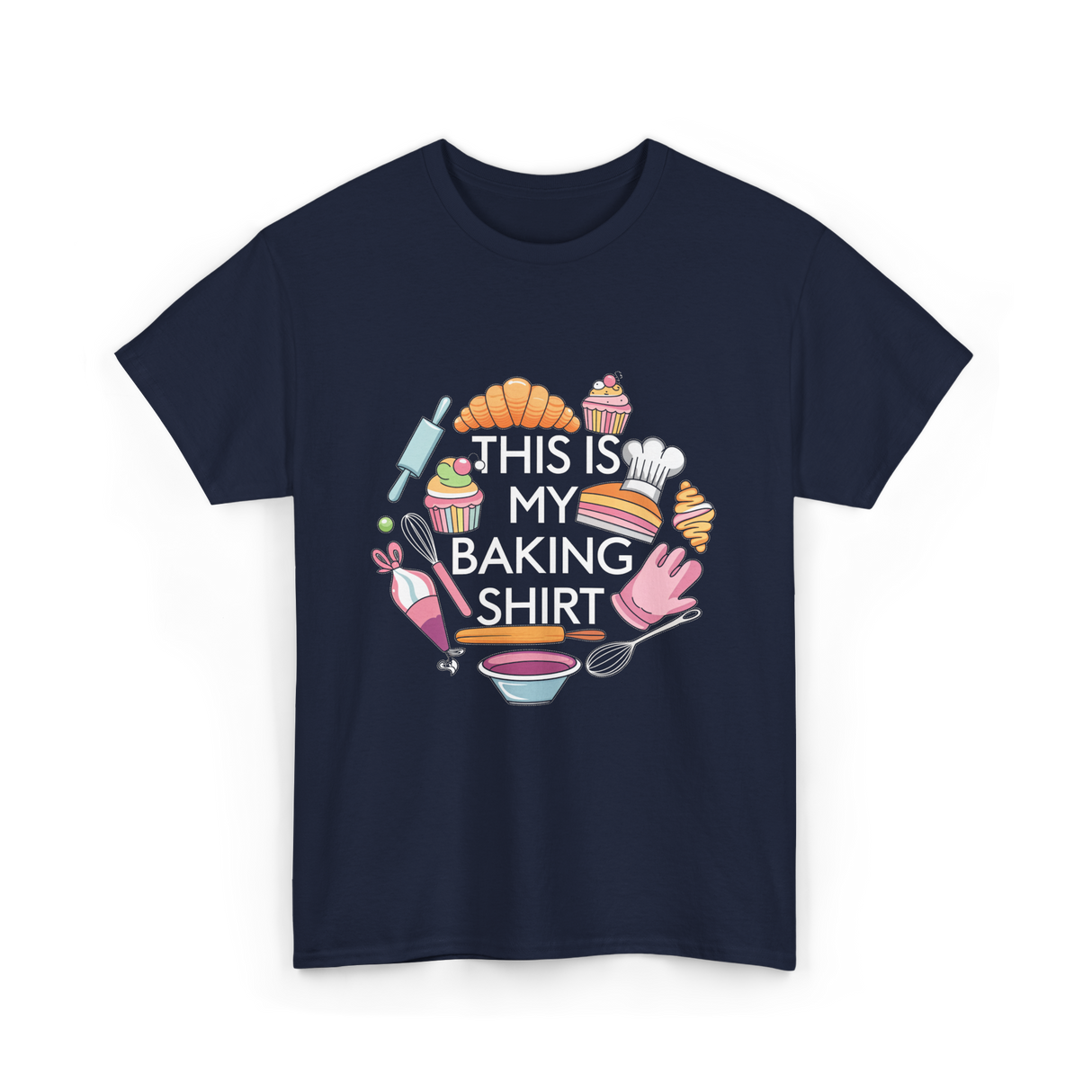 This Is My Baking Baking Chef T-Shirt - Navy