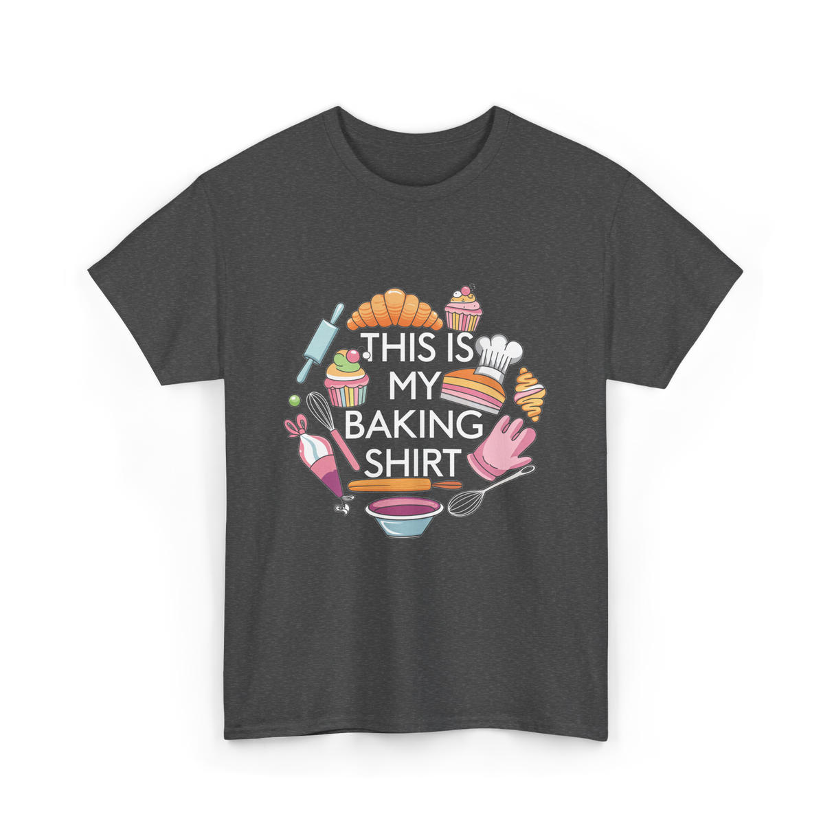 This Is My Baking Baking Chef T-Shirt - Dark Heather