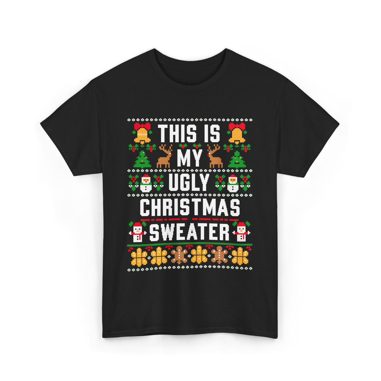 This Is My Christmas Sweater T-Shirt - Black