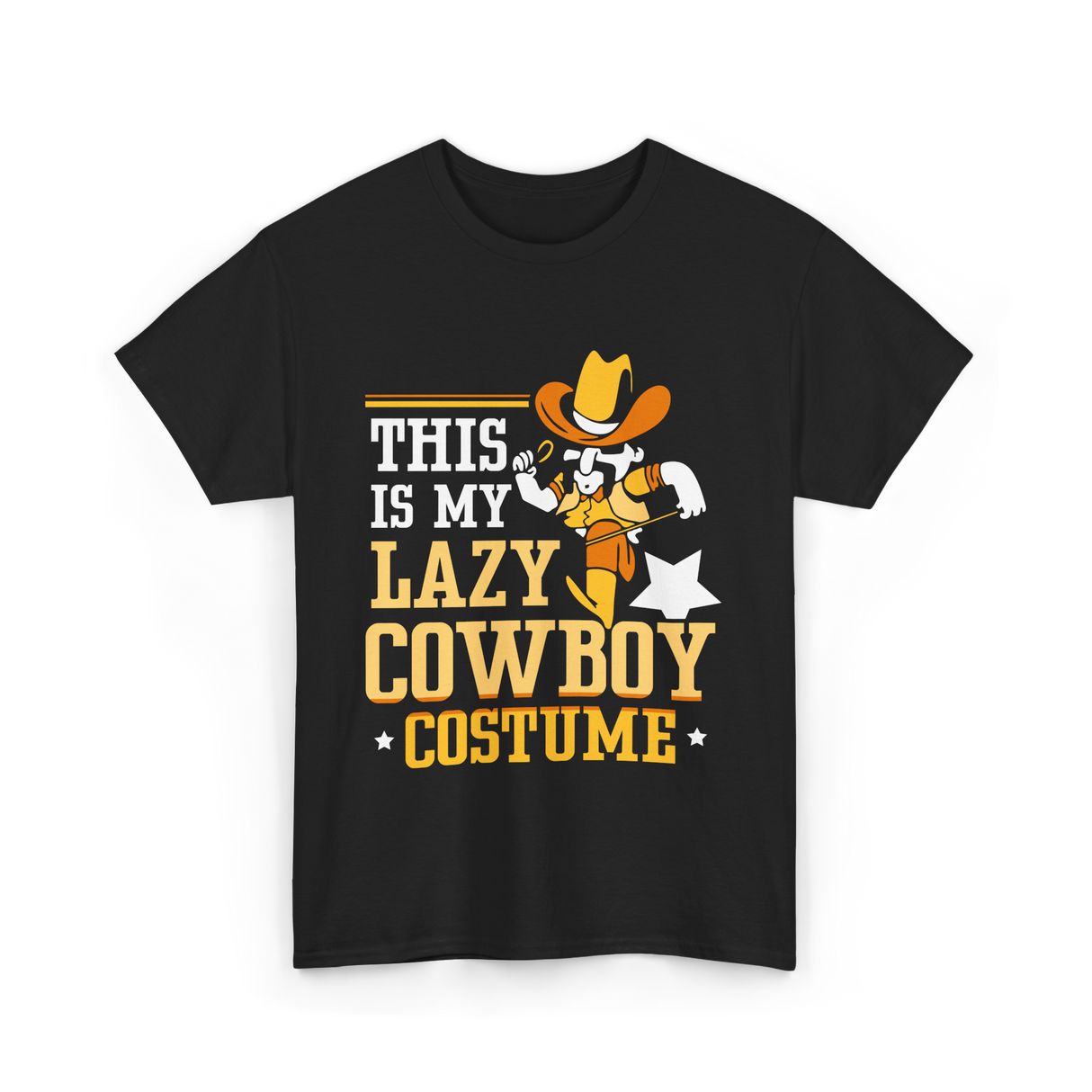 This Is My Lazy Cowboy Costume T-Shirt - Black