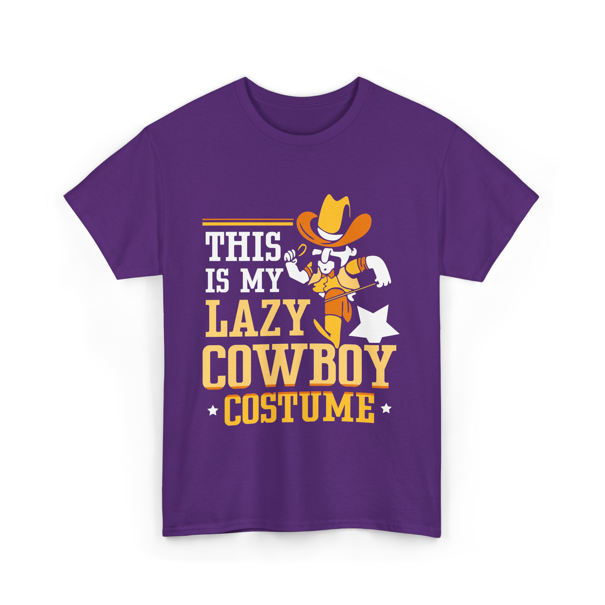 This Is My Lazy Cowboy Costume T-Shirt - Purple