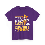 This Is My Lazy Cowboy Costume T-Shirt - Purple