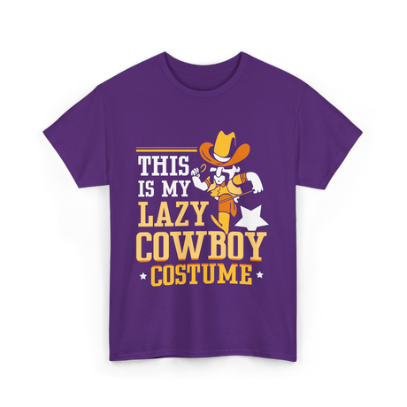 This Is My Lazy Cowboy Costume T-Shirt - Purple