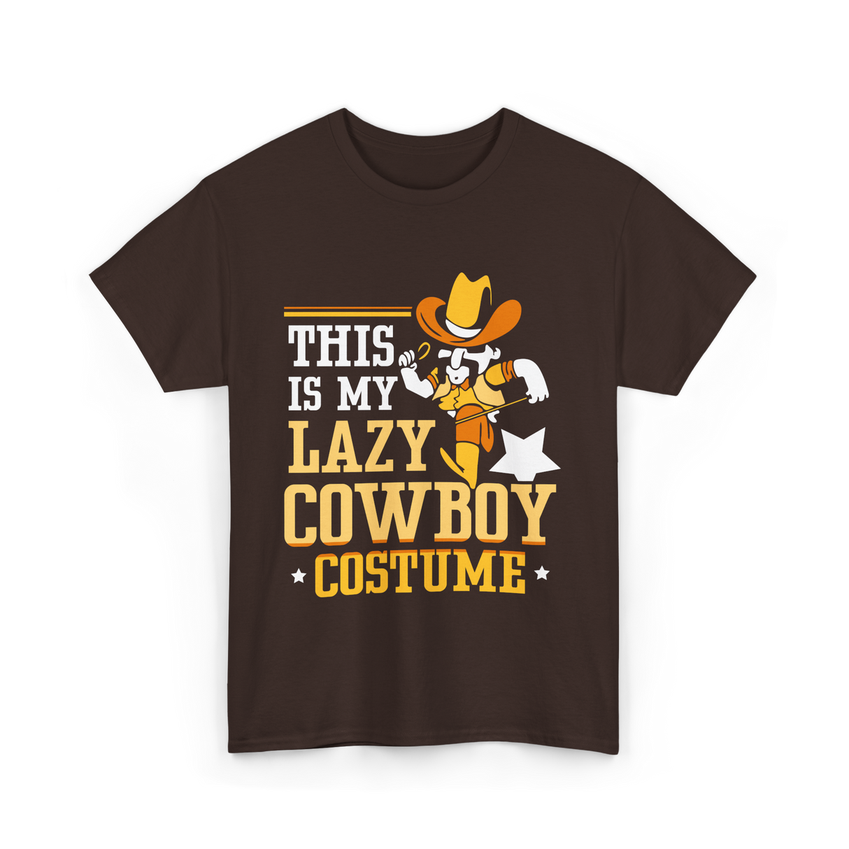 This Is My Lazy Cowboy Costume T-Shirt - Dark Chocolate