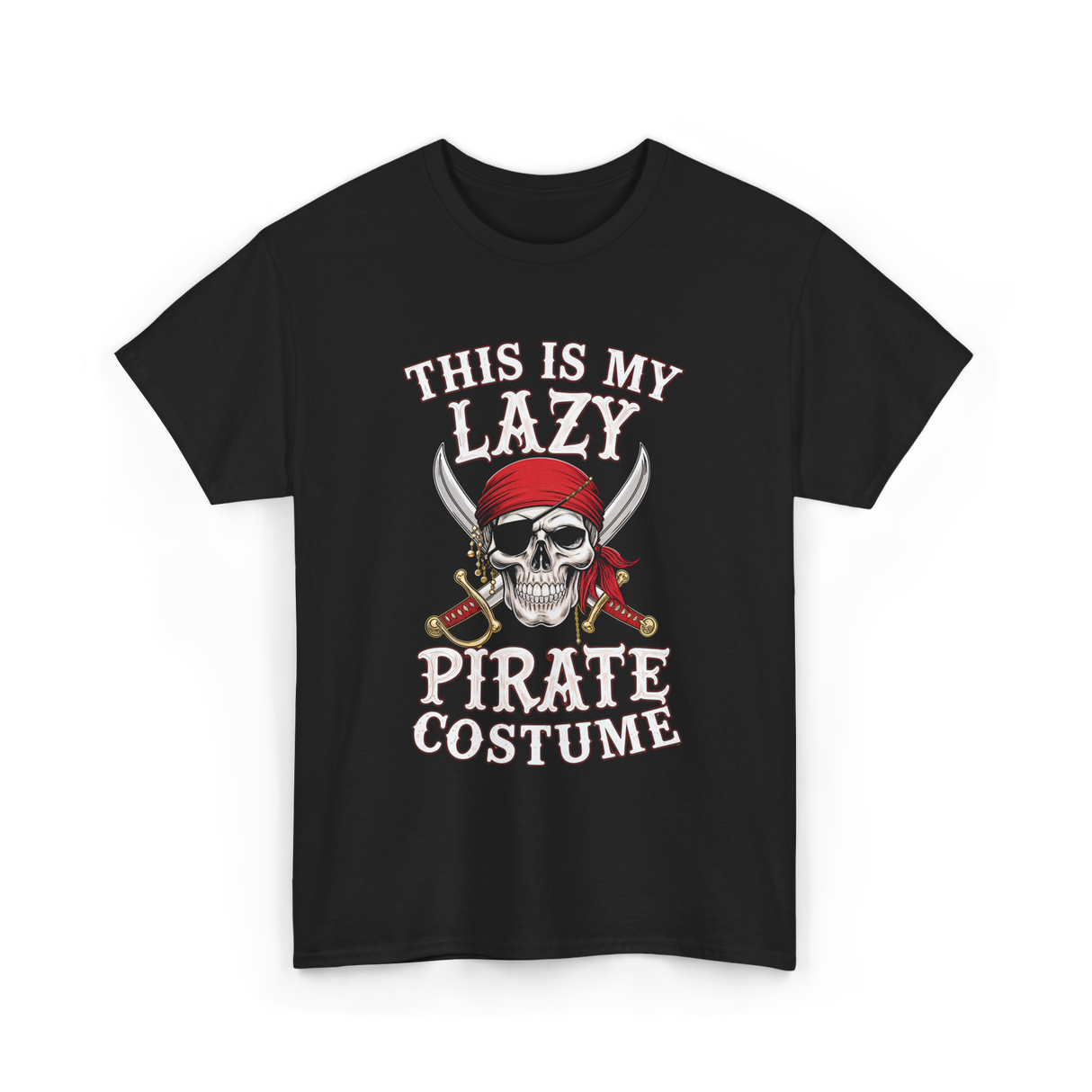 This Is My Lazy Pirate Costume T-Shirt - Black