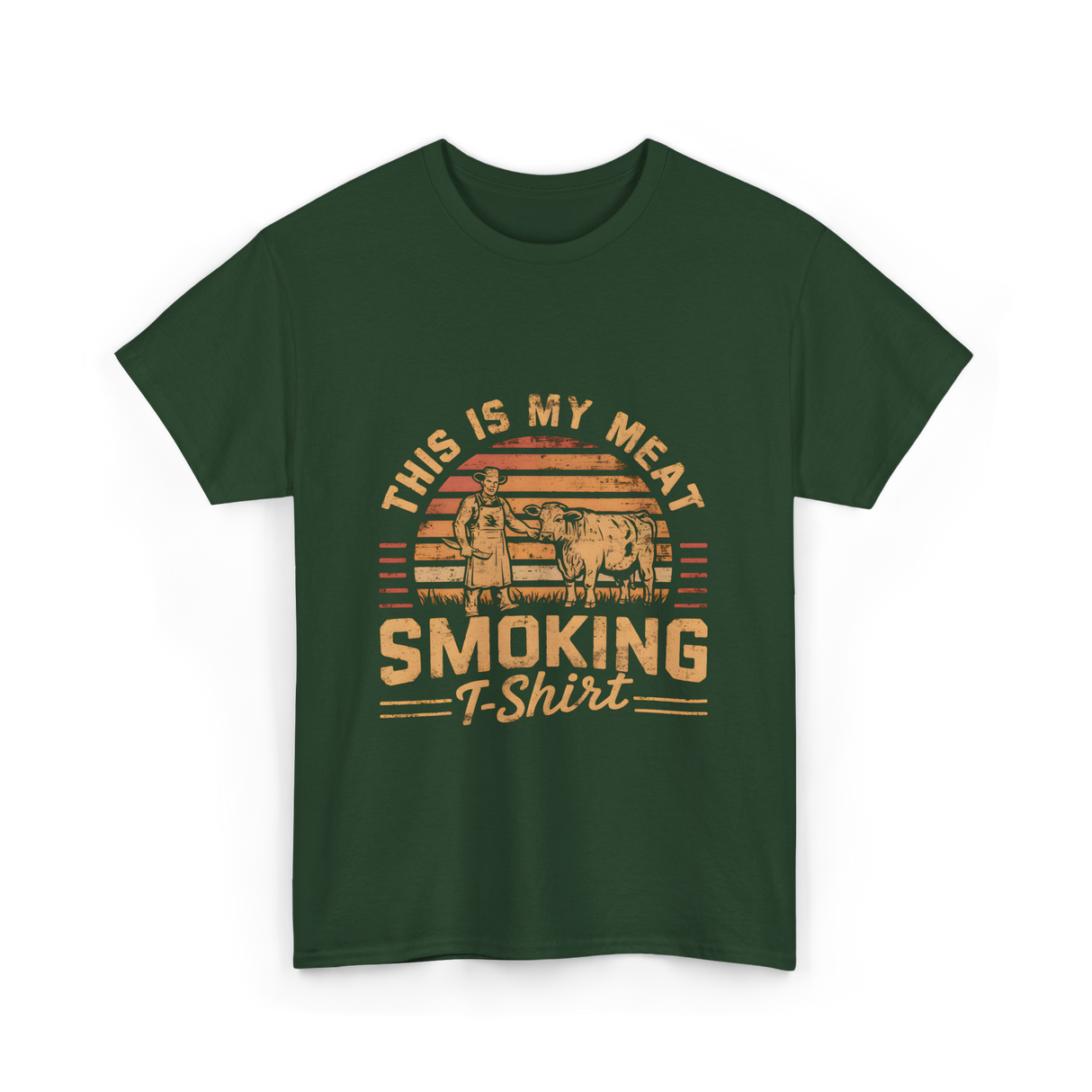 This Is My Meat Smoking BBQ T-Shirt - Forest Green