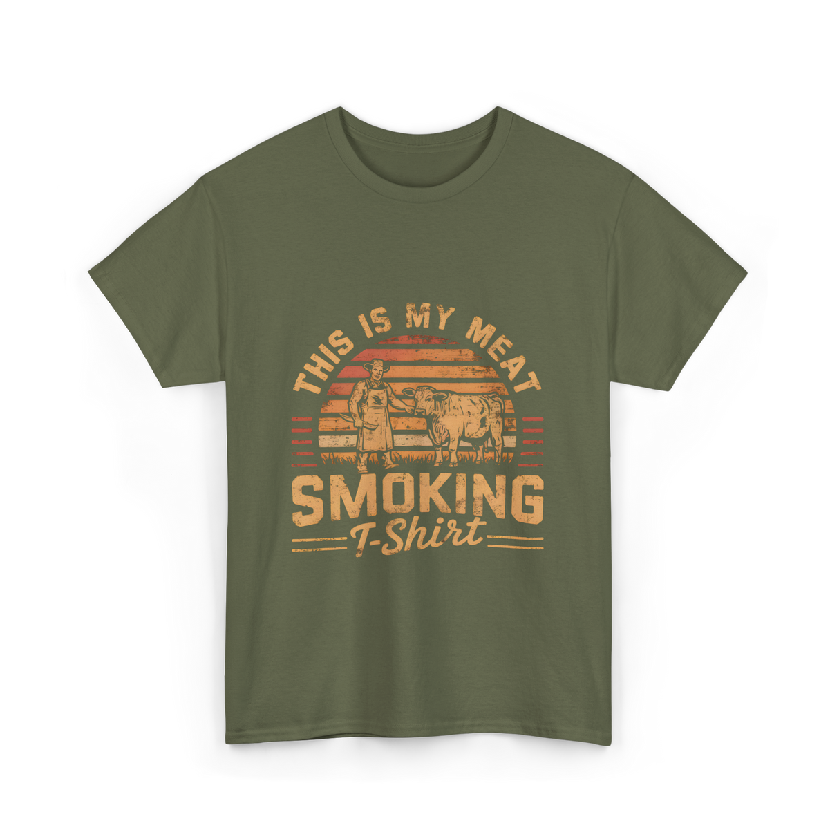 This Is My Meat Smoking BBQ T-Shirt - Military Green