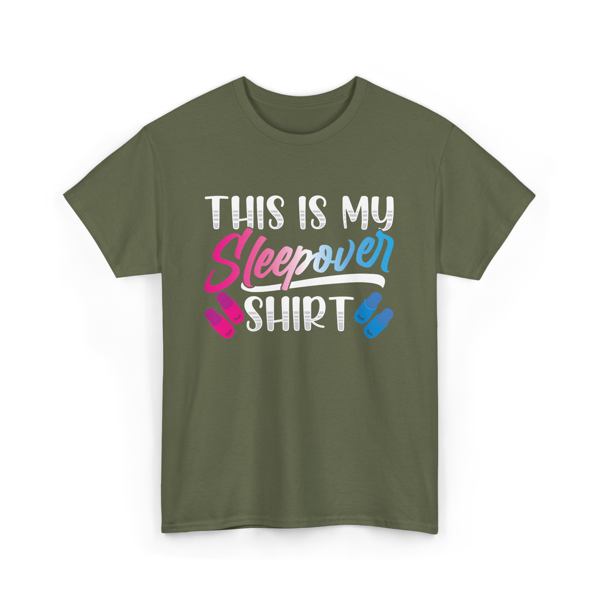 This Is My Sleepover Shirt Sleepover T-Shirt - Military Green