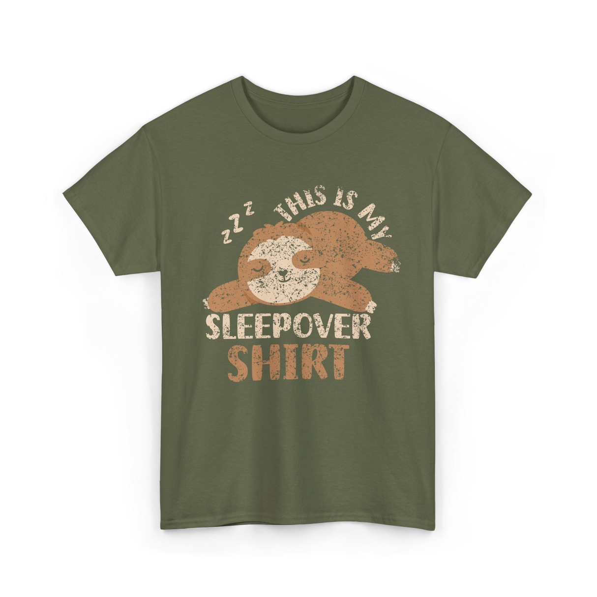 This Is My Sleepover Shirt Sleepover T-Shirt - Military Green