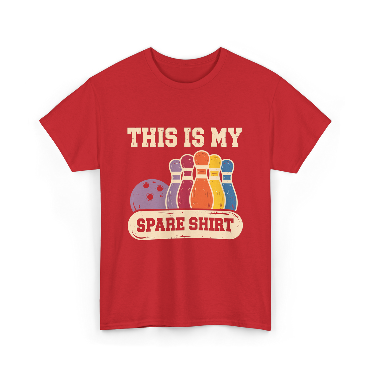 This Is My Spare Shirt Bowling T-Shirt - Red