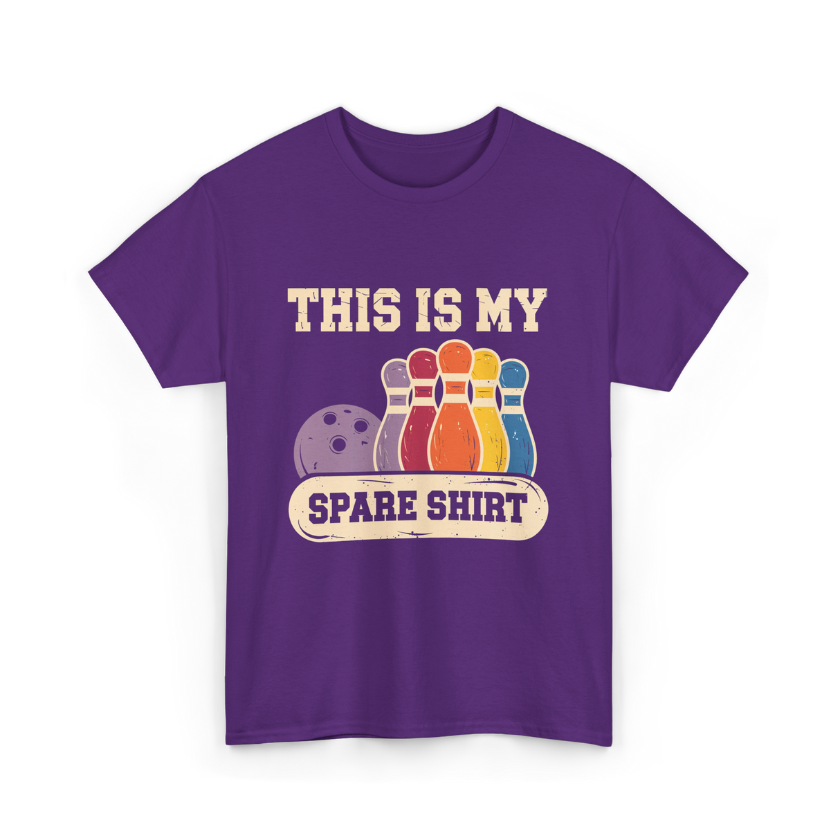 This Is My Spare Shirt Bowling T-Shirt - Purple