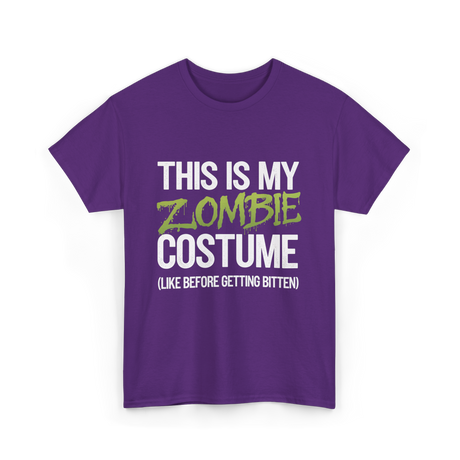 This Is My Zombie Costume Halloween T-Shirt - Purple