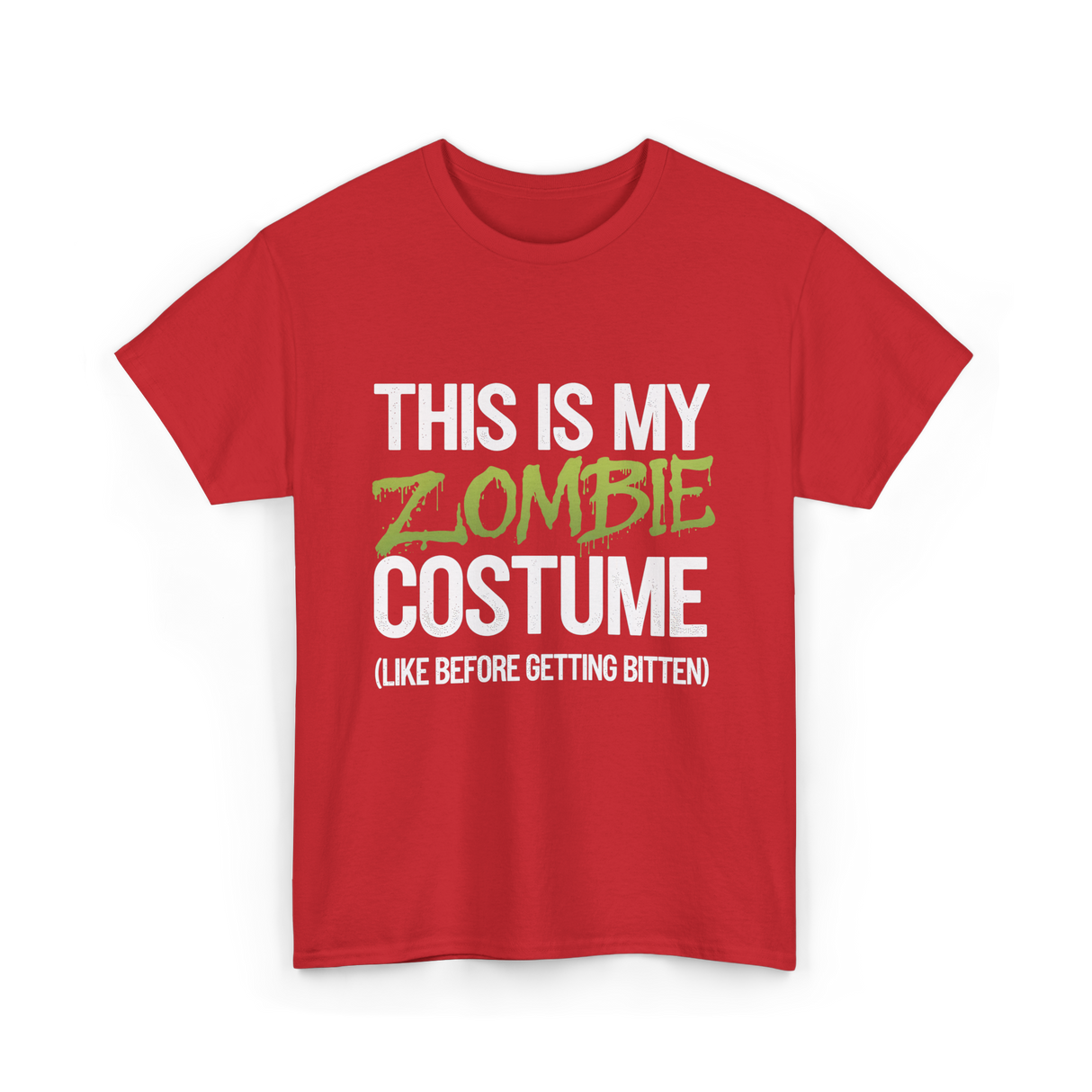 This Is My Zombie Costume Halloween T-Shirt - Red