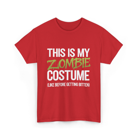 This Is My Zombie Costume Halloween T-Shirt - Red