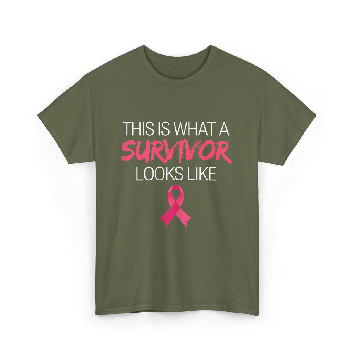 This Is What A Survivor Awareness T-Shirt - Military Green