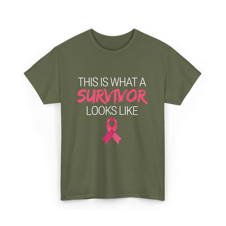 This Is What A Survivor Awareness T-Shirt - Military Green