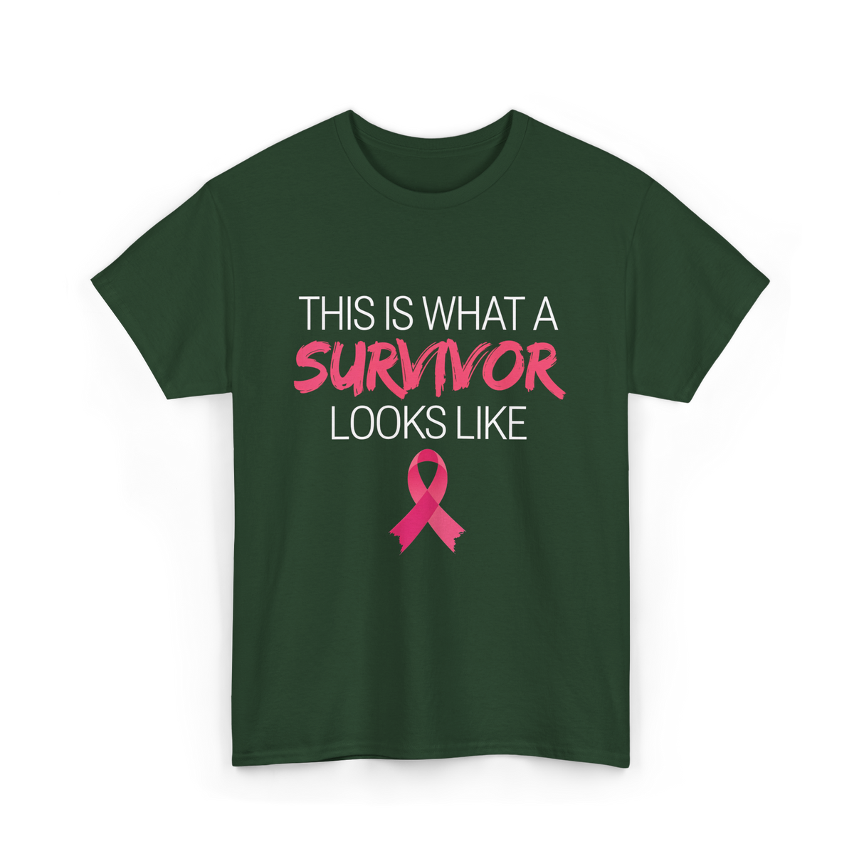 This Is What A Survivor Awareness T-Shirt - Forest Green