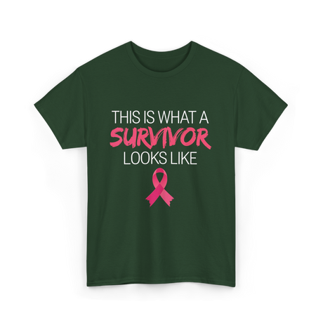 This Is What A Survivor Awareness T-Shirt - Forest Green