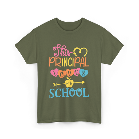 This Principal Loves School Principal T-Shirt - Military Green