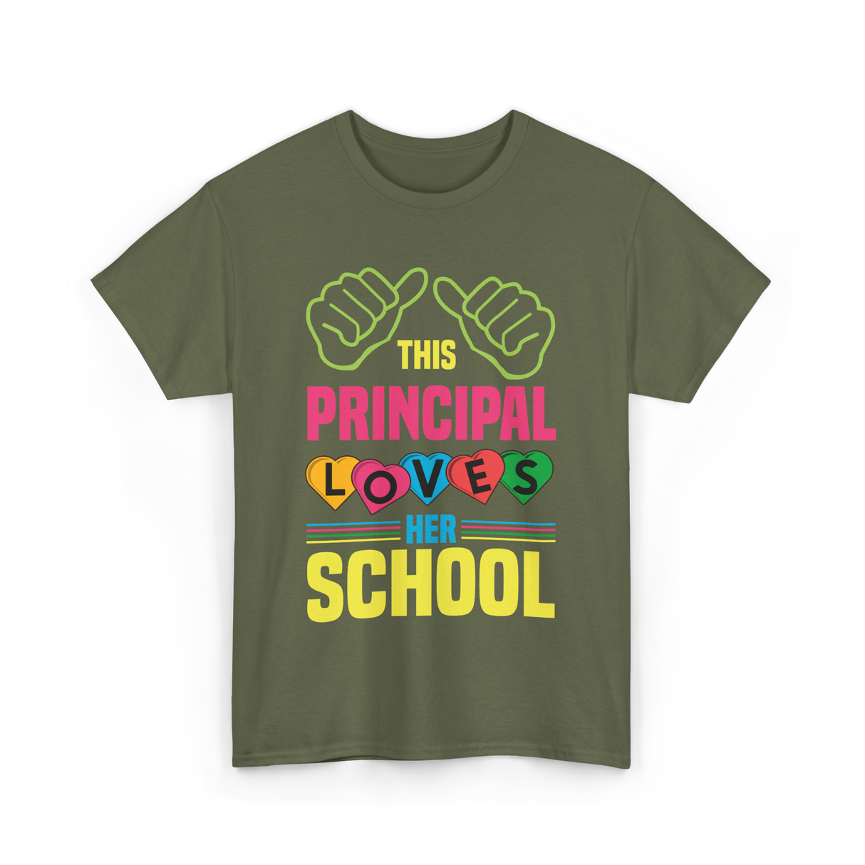 This Principal Loves School Principal T-Shirt - Military Green