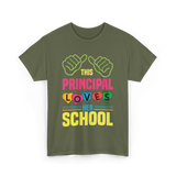 This Principal Loves School Principal T-Shirt - Military Green