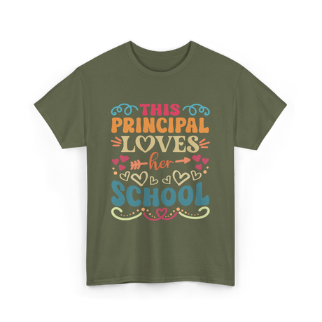 This Principal Loves School Principals T-Shirt - Military Green