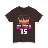 This Queen Is Birthday Celebration T-Shirt - Dark Chocolate