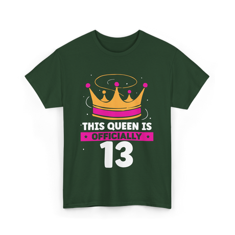 This Queen Is Birthday Princess T-Shirt - Forest Green