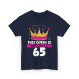 This Queen Is Crown Birthday T-Shirt - Navy