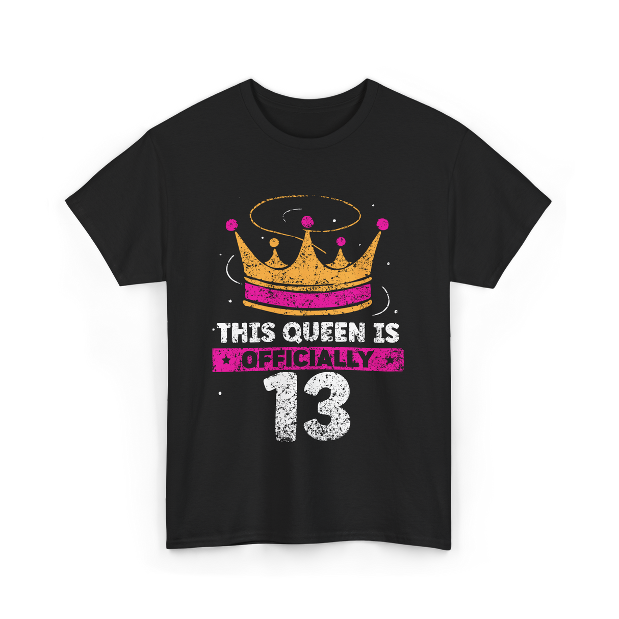 This Queen Is Officially 13 Birthday T-Shirt - Black