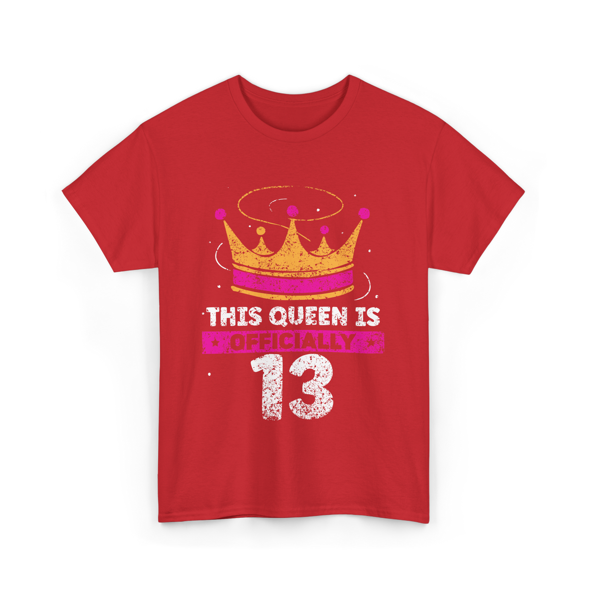 This Queen Is Officially 13 Birthday T-Shirt - Red