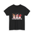 Three Gnomes Winter Christmas T-Shirt - Black