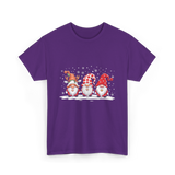 Three Gnomes Winter Christmas T-Shirt - Purple