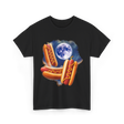 Three Hotdogs Moon Hotdog T-Shirt - Black