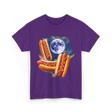 Three Hotdogs Moon Hotdog T-Shirt - Purple