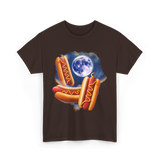 Three Hotdogs Moon Hotdog T-Shirt - Dark Chocolate