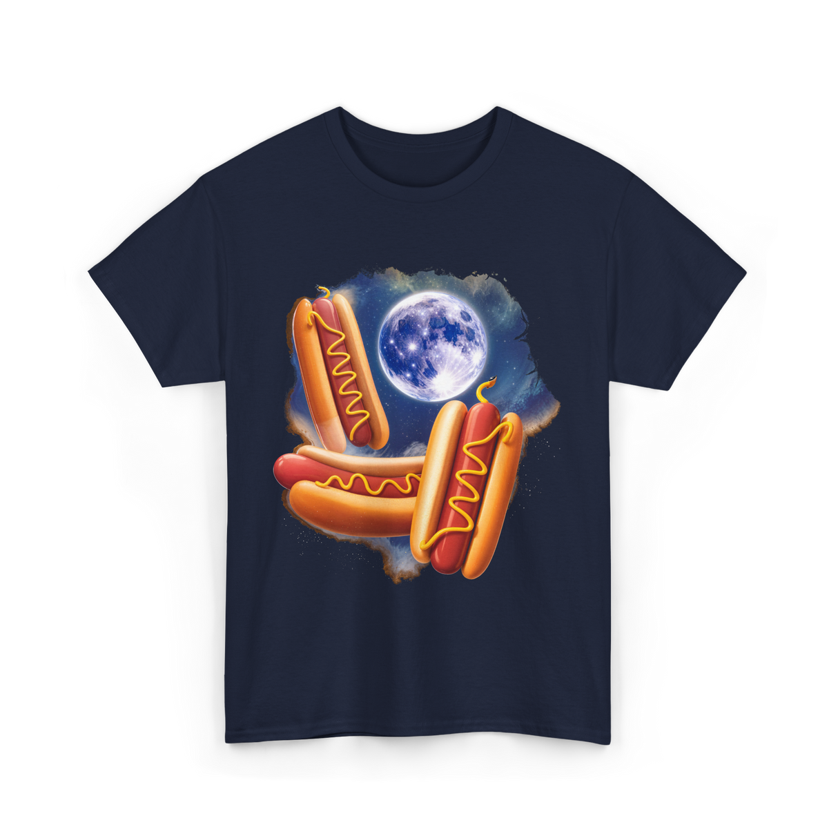 Three Hotdogs Moon Hotdog T-Shirt - Navy