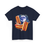 Three Hotdogs Moon Hotdog T-Shirt - Navy