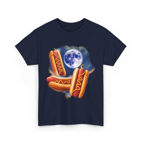 Three Hotdogs Moon Hotdog T-Shirt - Navy