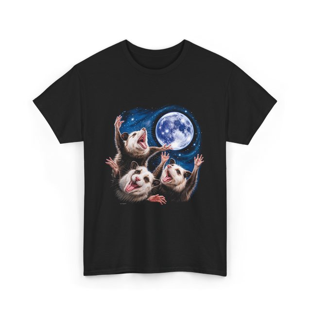 Three Possums Moon Opossum T-Shirt - Black