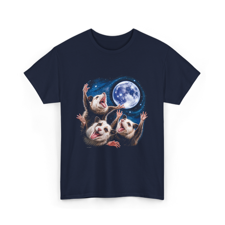 Three Possums Moon Opossum T-Shirt - Navy